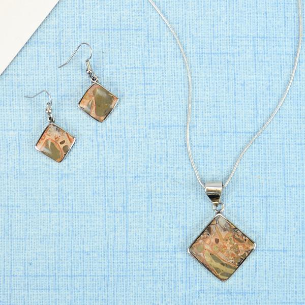 a semi precious earring and necklace set