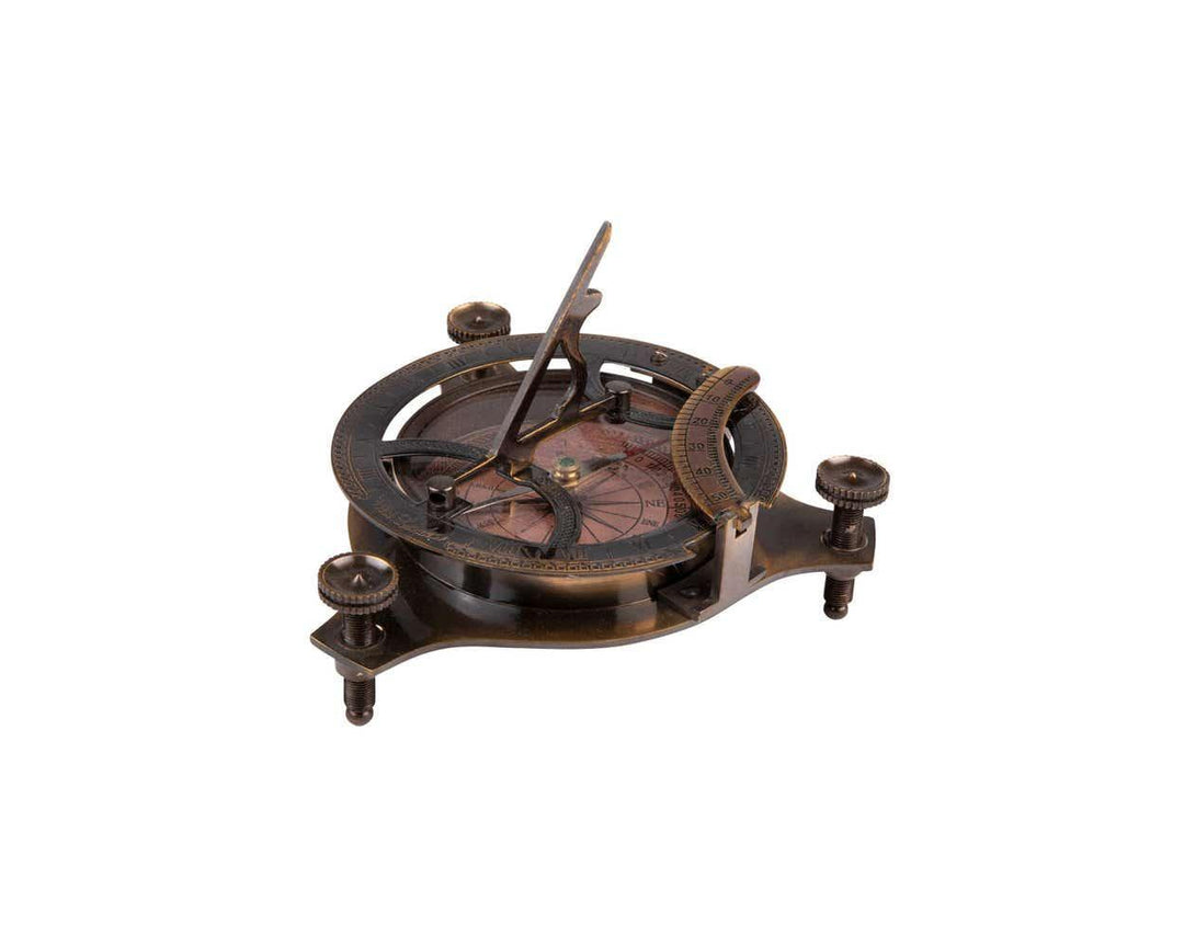 Sundial compass on a white background