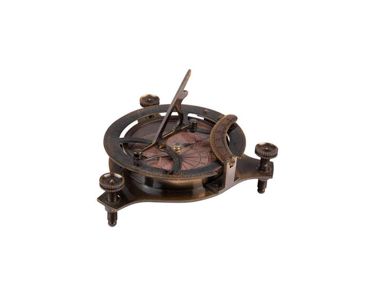 Sundial compass on a white background