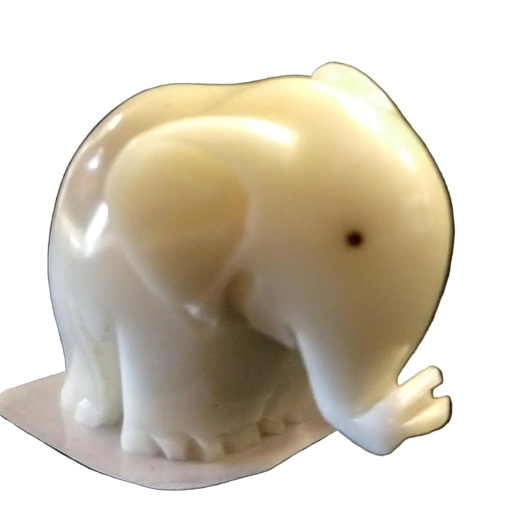 hand carved tagua nut elephant