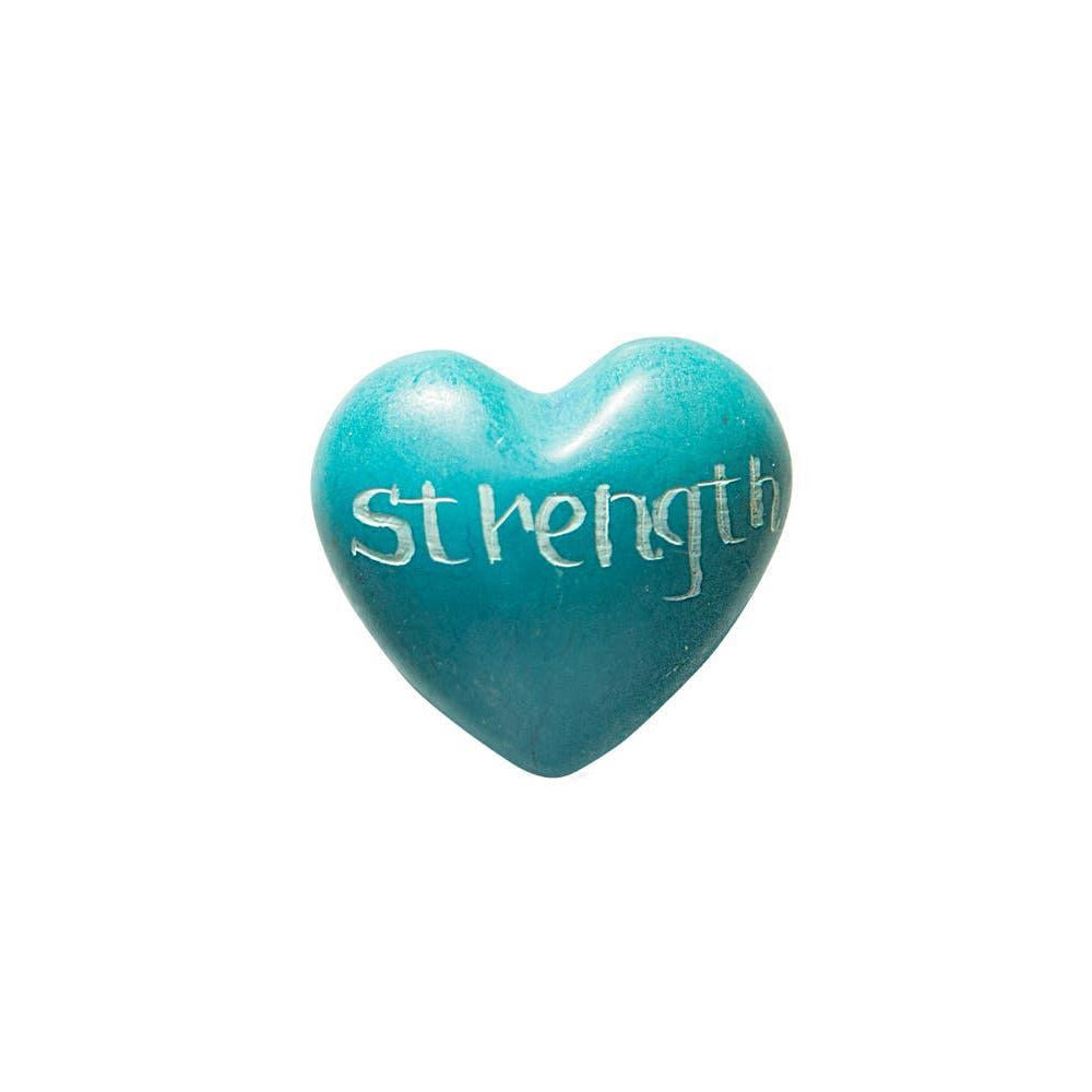 A teal Kisii Strength heart on a white background 